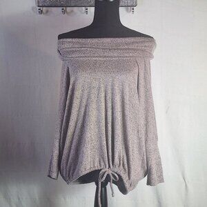 Green Envelope Los Angeles Pink Marled Drop Shoulder Cowl Rayon Poly Span Top L